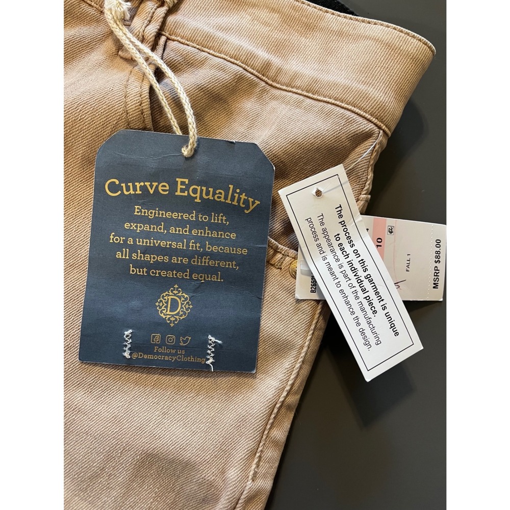 NWT Democracy Ab-solution High Rise Wide Leg Pants Tan Khaki Women's Size 10 - Picture 6 of 11